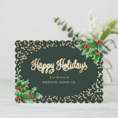 Elegantes Grünes Wasser Feiertagskarte (Stehend Vorderseite)