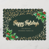 Elegantes Grünes Wasser Feiertagskarte (Vorne/Hinten)