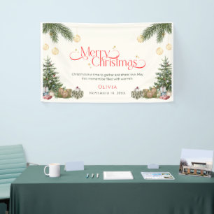 Elegantes grünes Wasserfarben-Frohe-Weihnachten-Ba Banner