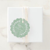 Elegantes Grünes Wasserfarben Laurel Wedding Foto Geschenkanhänger (Beispiel)