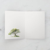 Elegantes grünes Wasserfarbeneichen Hochzeit der B Dankeskarte (Innenseite)