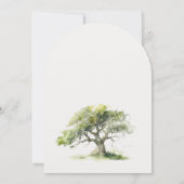 Elegantes grünes Wasserfarbeneichen Hochzeit der B Einladung (Rückseite)