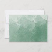 Elegantes Grünes Wasserfarbenprächtiges Mongram-UA RSVP Karte (Rückseite)