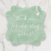 Elegantes Grünes Wasserfarbenpräparat Geschenkanhänger (Rückseite)