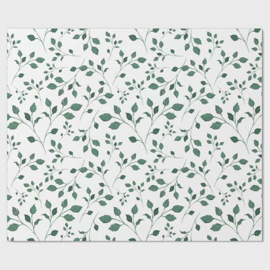 Elegantes, grünes Watercolor Foliage Muster Geschenkpapier (Flach)
