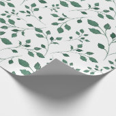 Elegantes, grünes Watercolor Foliage Muster Geschenkpapier (Ecke)