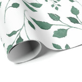 Elegantes, grünes Watercolor Foliage Muster Geschenkpapier (Rolleneckpunkt)