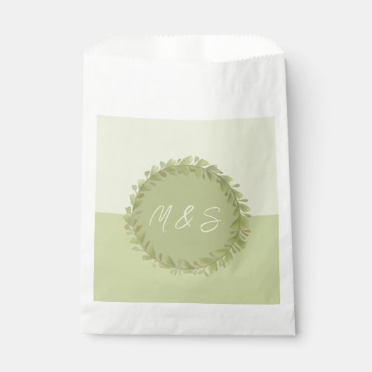Elegantes grünes Watercolor Personalisiert Geschenktütchen (Vorderseite)