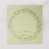 Elegantes grünes Watercolor Personalisiert Platzkarte (Außenseite Aufgefaltet)