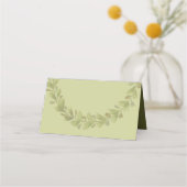 Elegantes grünes Watercolor Personalisiert Platzkarte (Rückseite)