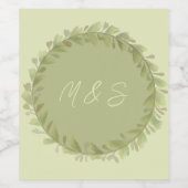 Elegantes grünes Watercolor Personalisiert Weinetikett (Einzelnes Label)