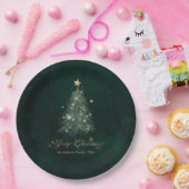 Elegantes grünes Weihnachten Pappteller (Party)