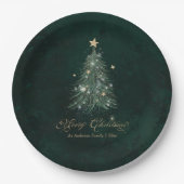 Elegantes grünes Weihnachten Pappteller (Vorderseite)