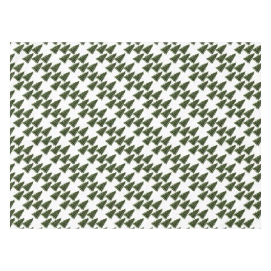 Elegantes grünes Weihnachtsbaummuster festlich wei Tischdecke (Vorderseite (Horizontal))