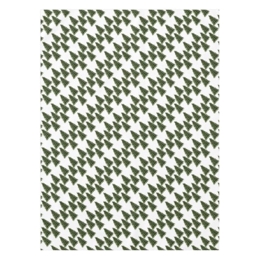 Elegantes grünes Weihnachtsbaummuster festlich wei Tischdecke (Vorderseite)