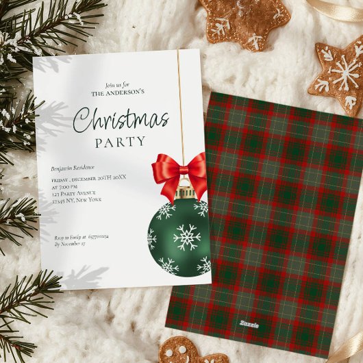 Elegantes Grünes Weihnachtsfest-Party Feiertagskarte