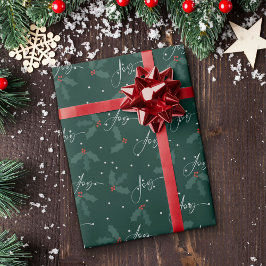 Elegantes grünes Weihnachtswrapping Paper Geschenkpapier