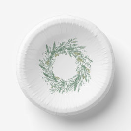 Elegantes grünes Winter Botanisches Kaminpapier Pappteller