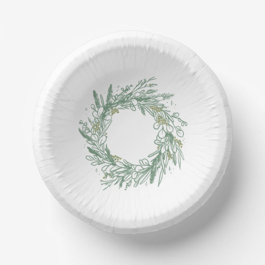 Elegantes grünes Winter Botanisches Kaminpapier Pappteller (Vorderseite)