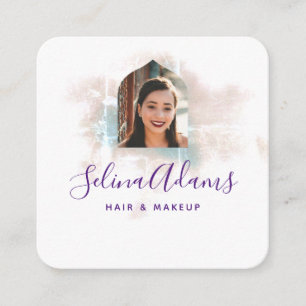 Elegantes grungy Watercolor Foto Abstrakt Quadratische Visitenkarte