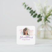 Elegantes grungy Watercolor Foto Abstrakt Quadratische Visitenkarte (Stehend Vorderseite)