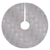 Elegantes, gurt-Rose-Gold und Graue Ananas-Muster Polyester Weihnachtsbaumdecke (Vorderseite)