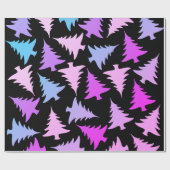 Elegantes, gürtelfarbenes Weihnachtsbaummuster Geschenkpapier (Flach)