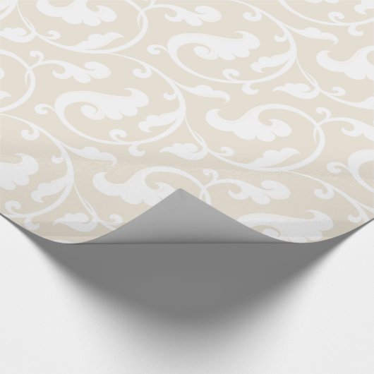 Elegantes, gürteliges Blumenmuster Monogramm Geschenkpapier (Ecke)