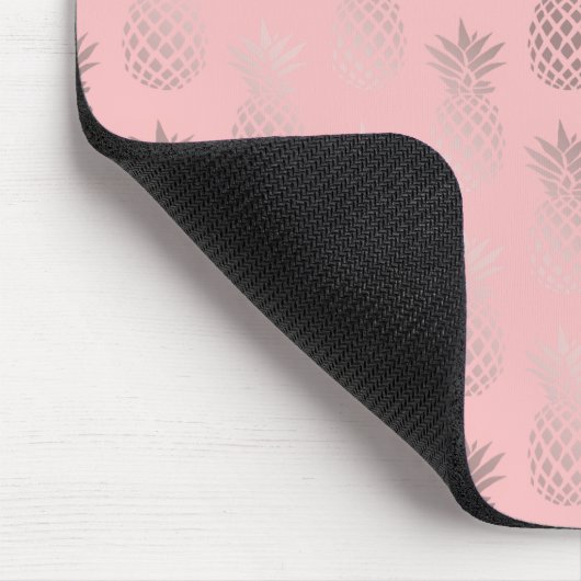 Elegantes, gürteliges Rose-Gold und rosa Ananas-Mu Mousepad (Ecke)