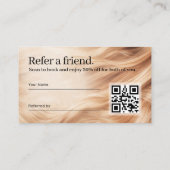 Elegantes Haar-Empfehlungs-QR-Code-Design Visitenkarte (Rückseite)