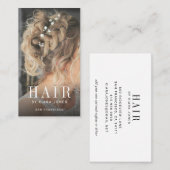 Elegantes Haar Stylist Cascading Hair Foto Visitenkarte (Vorne/Hinten)
