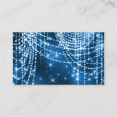 Elegantes Halbglanzgeschäft mit blauem Funkeln Visitenkarte (Rückseite)