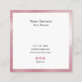 Elegantes hallo EventPlanner quadratische Quadratische Visitenkarte (Rückseite)