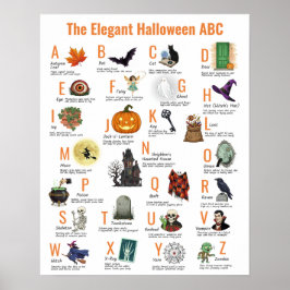 Elegantes Halloween-ABC-Plakat | Stil der 1950er J Poster