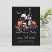 Elegantes Halloween-Cocktail-Party Einladung (Stehend Vorderseite)