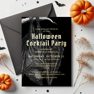 Elegantes Halloween Gold Foil Cocktail Party Folieneinladung