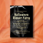 Elegantes Halloween Gold Foil Dinner Party Folieneinladung