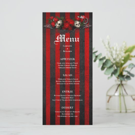 Elegantes Halloween-Menü Menükarte (Stehend Vorderseite)