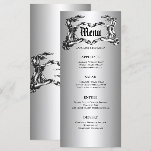 Elegantes Halloween-Menü Menükarte (Vorne/Hinten)