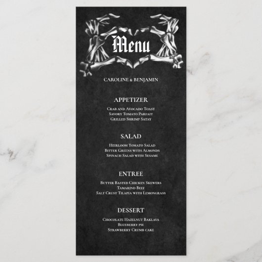 Elegantes Halloween-Menü Menükarte (Vorderseite)