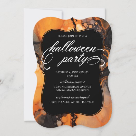Elegantes Halloween-Party Einladung (Vorderseite)