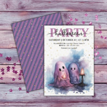 Elegantes Halloween-Party Watercolor Pastel Ghosts