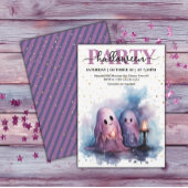 Elegantes Halloween-Party Watercolor Pastel Ghosts Einladung