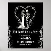 Elegantes Halloween Skeleton Brautparty Willkommen Poster (Vorne)