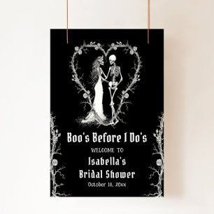 Elegantes Halloween Skeleton Brautparty Willkommen Poster