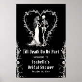 Elegantes Halloween Skeleton Brautparty Willkommen Poster (Vorne)
