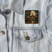 Elegantes Halloween-Spookschloss Button (Beispiel)