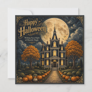Elegantes Halloween-Spookschloss Karte