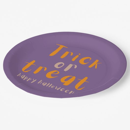 Elegantes Halloween Trick- oder TreatPaper Plate Pappteller (Schrägansicht)