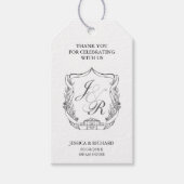 Elegantes Hand Drawn Wappen Vielen Dank Geschenkanhänger (Vorderseite)